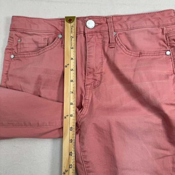 Seven 7 Ankle Skinny Womens Size 10 Mid Rise Pink Raw Hem - Picture 10 of 13